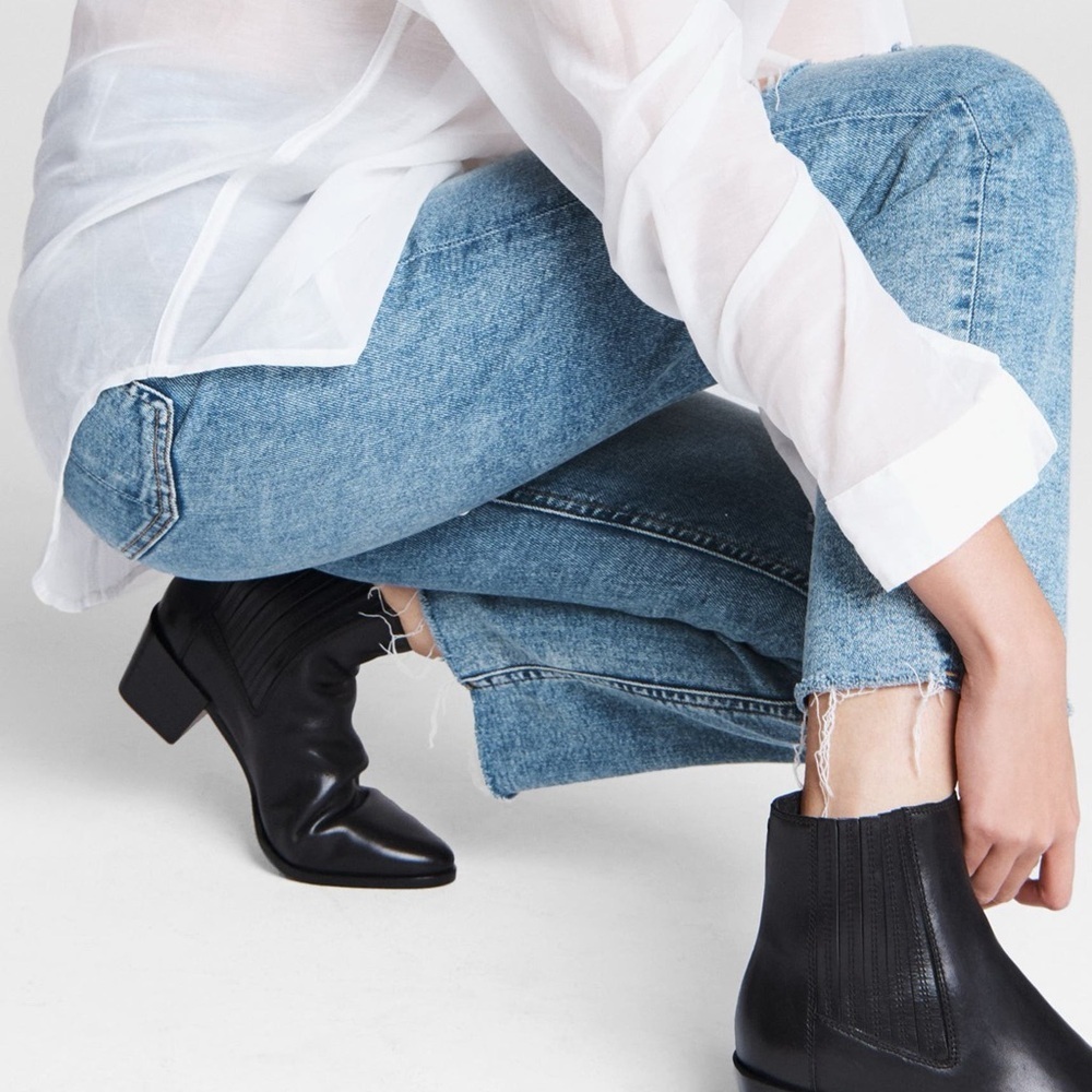 Rag & Bone Black Leather Chelsea Ankle Boots – Size 37.5